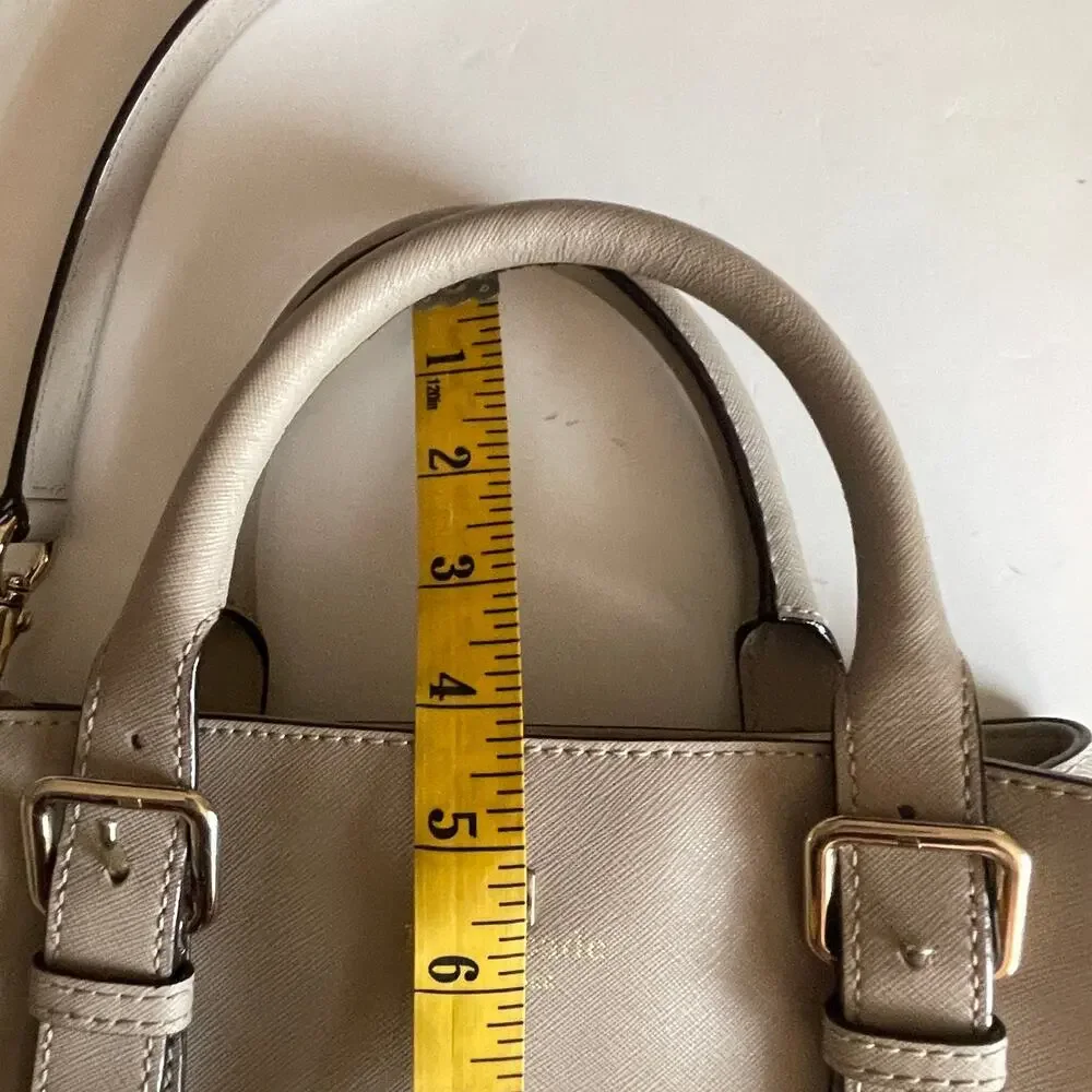Kate Spade Gray Leather Satchel Crossbody Bag Cove Street Provence *FLAW